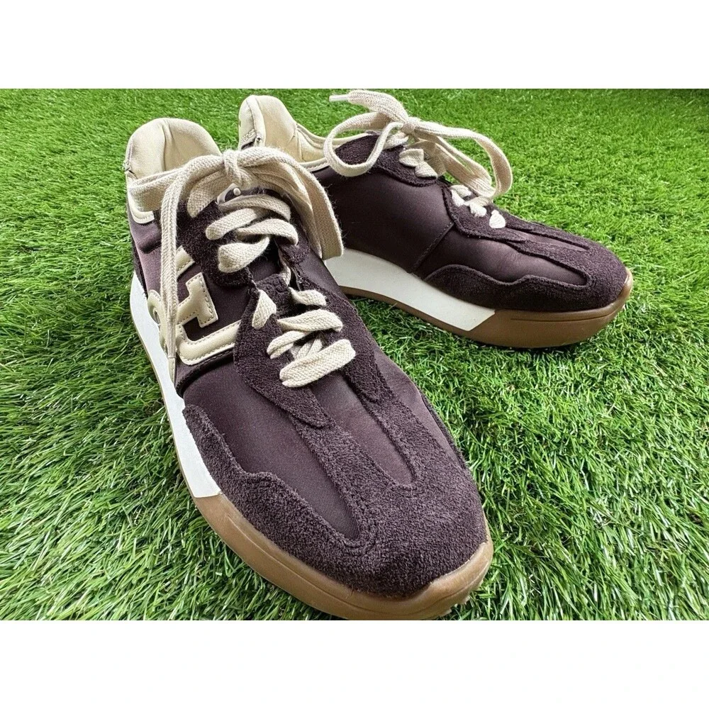 Women's Sam Edelman Langley Lace-Up Sneakers Brown, White Size 7